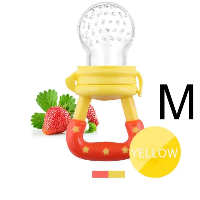 Squeeze Bottle Feeder – One-Handed Feeding with Reusable Silicone Spoon and Fruit Nibbler