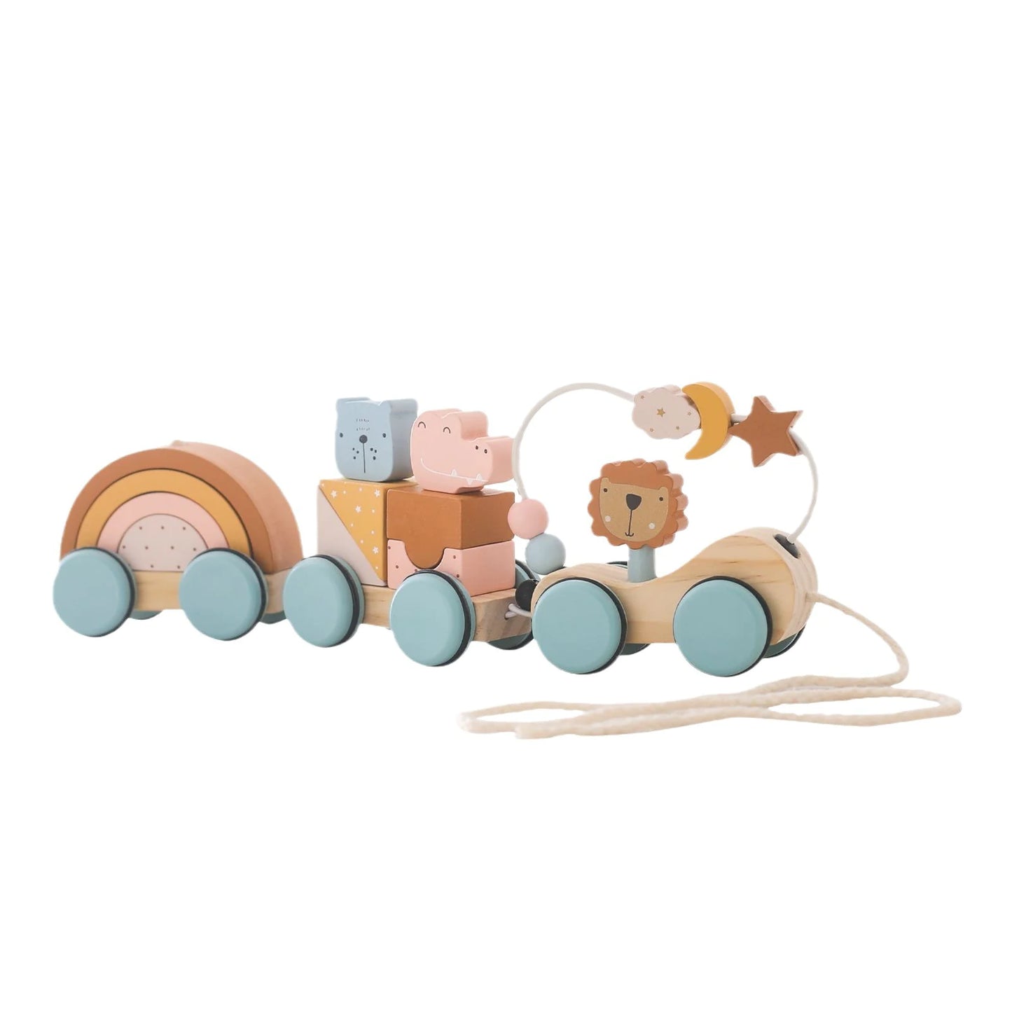 Wooden Building Block Train Toy