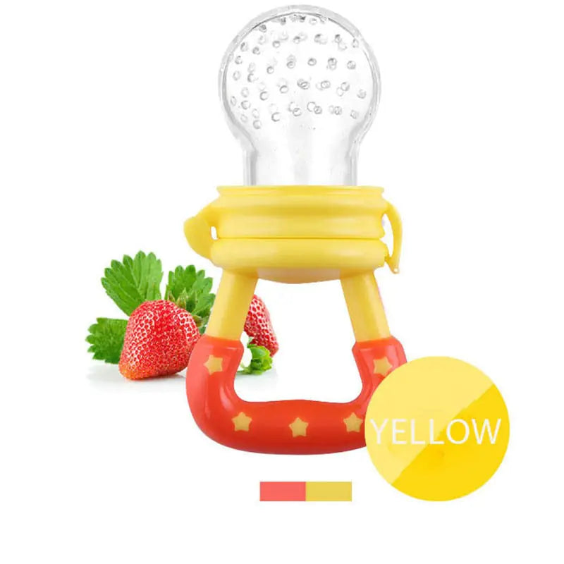 Squeeze Bottle Feeder – One-Handed Feeding with Reusable Silicone Spoon and Fruit Nibbler
