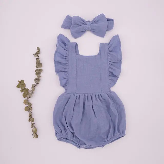 Pretty Organic Cotton Summer Playsuit for Girls