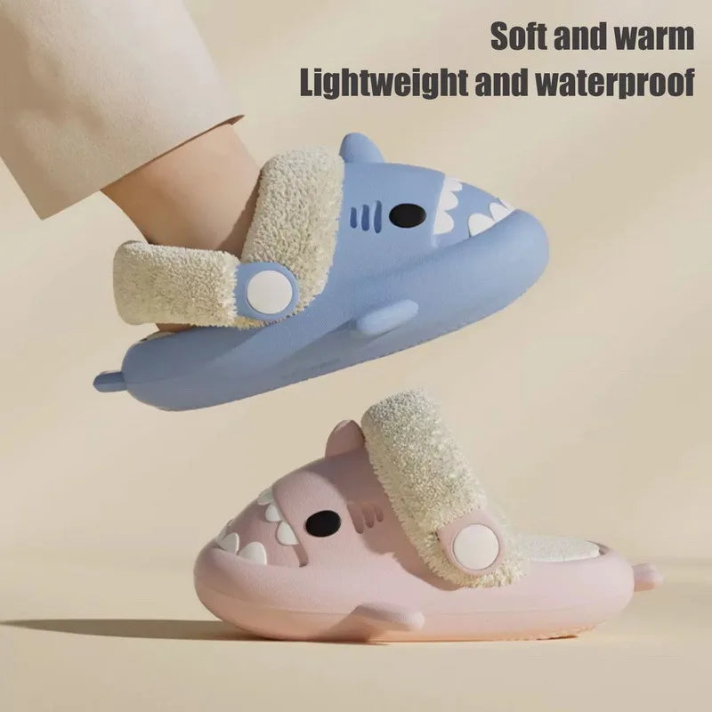 Detachable Kids Winter Shark Slippers – Warm, Cozy, and Fun