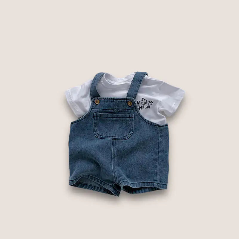 Cool Kids T-Shirt and Denim Overalls Set