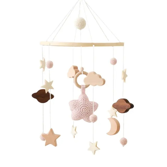 Crib Mobile Bed Bell with Calming Melodies and Rotating Characters