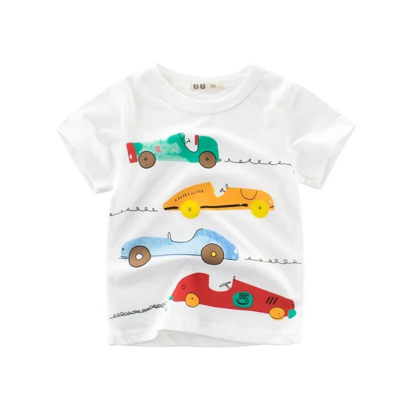 Children's Summer Cartoon Graphic Short Sleeve T-Shirt