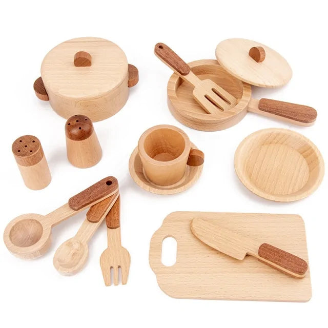 Log Wooden Kitchen Toy for Imaginative Play