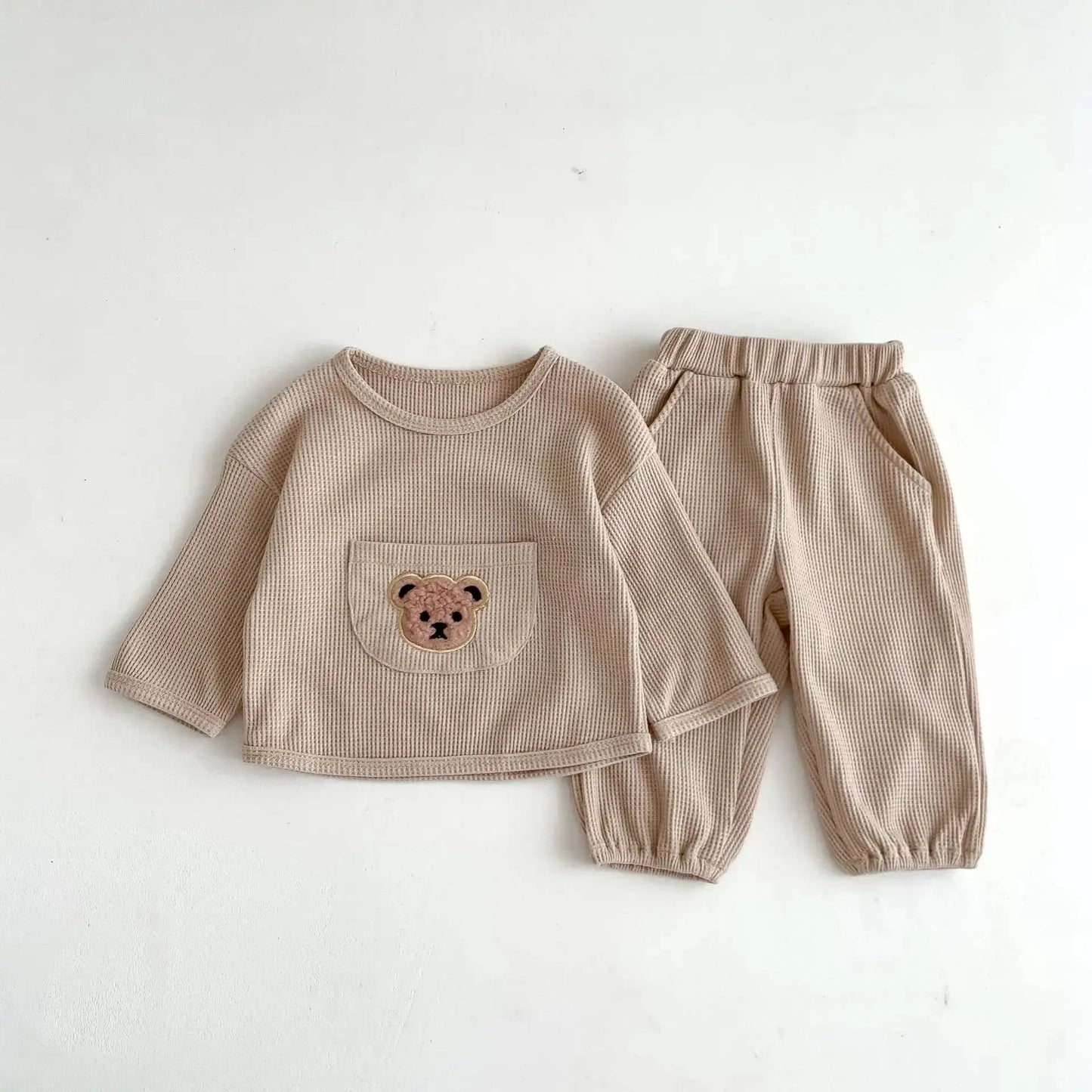 Bear Waffle Texture Toddler Comfort Set