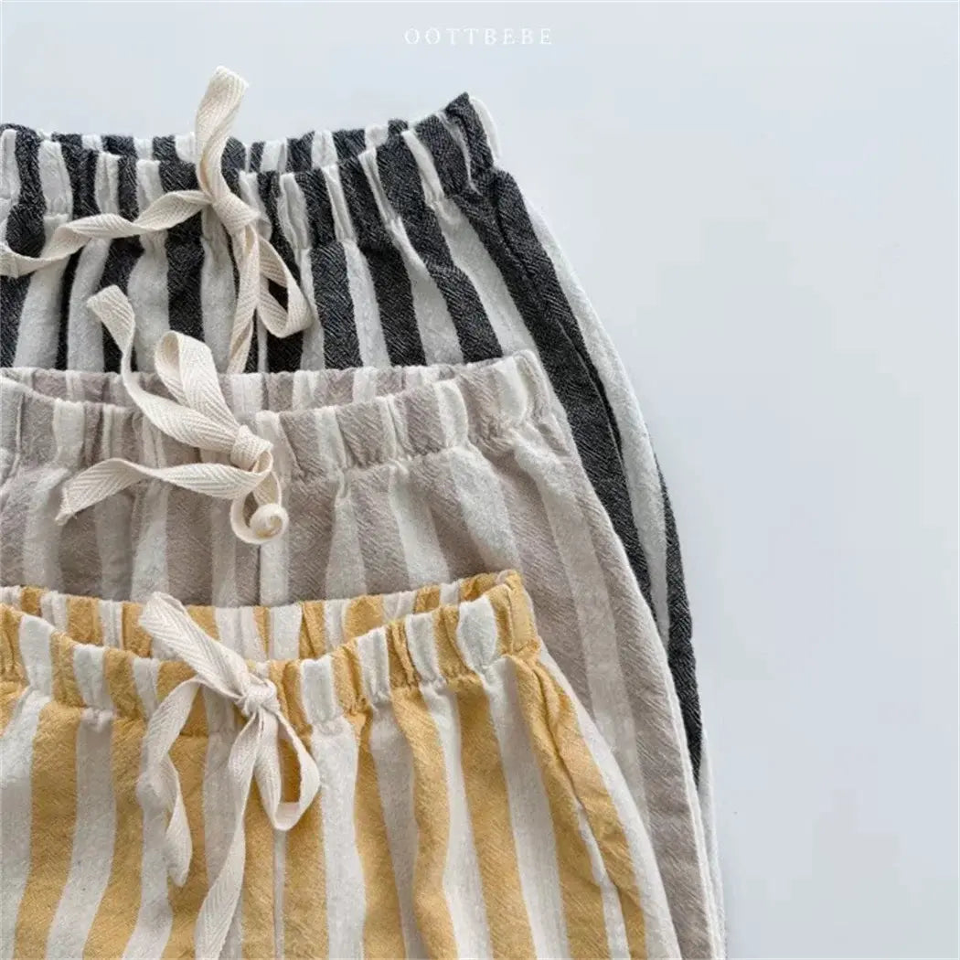 Classic Linen Cotton Stripe Pants for Kids