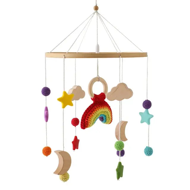 Crib Mobile Bed Bell with Calming Melodies and Rotating Characters