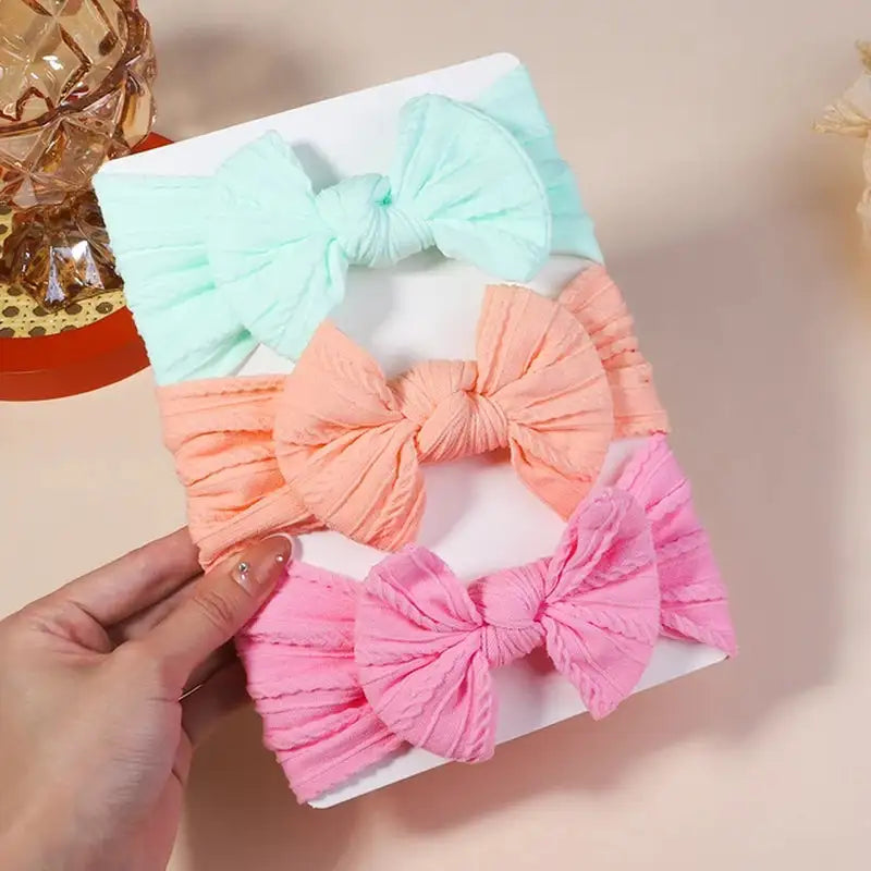 3-Piece Cable Knit Baby Headbands Set for Girls