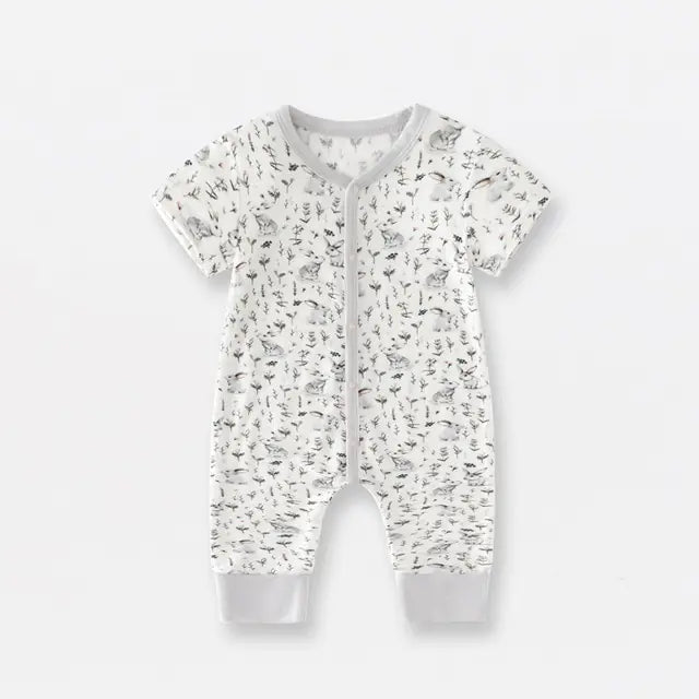 Bamboo Fiber Baby Zippered Romper – Soft, Eco-Friendly, and Comfortable for Newborns