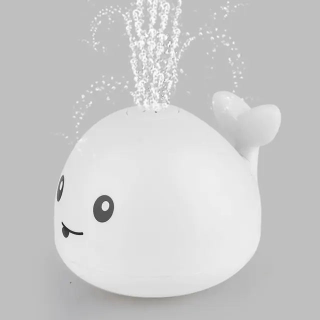 Baby Shower Whale Induction Water Spray Toy – White & Grey