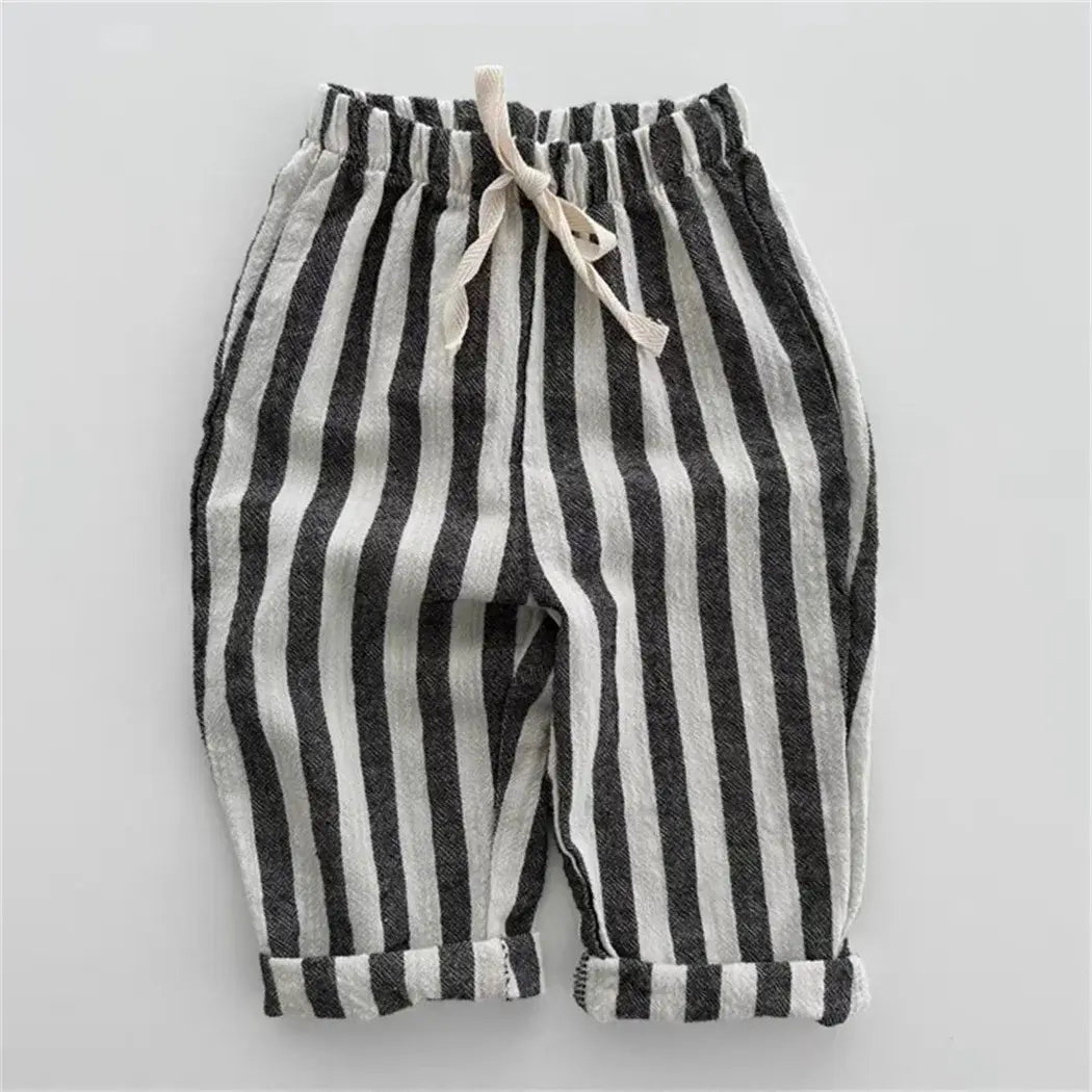 Classic Linen Cotton Stripe Pants for Kids