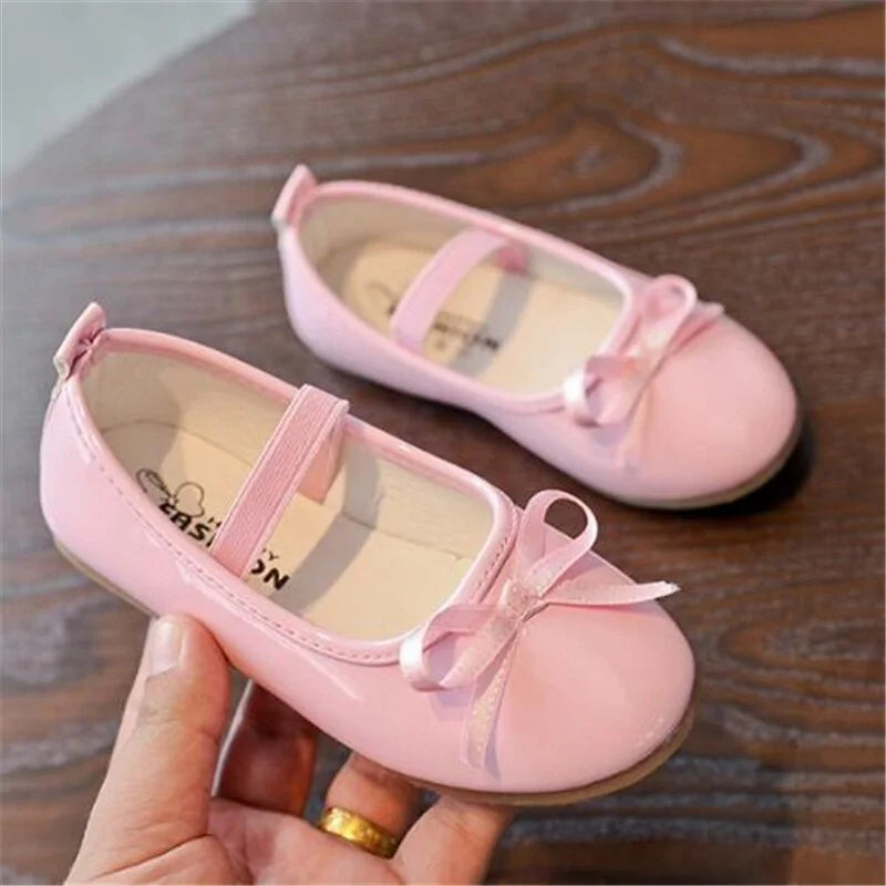 Adorable Baby Flat Shiny Shoes – Comfortable and Stylish Party Footwear