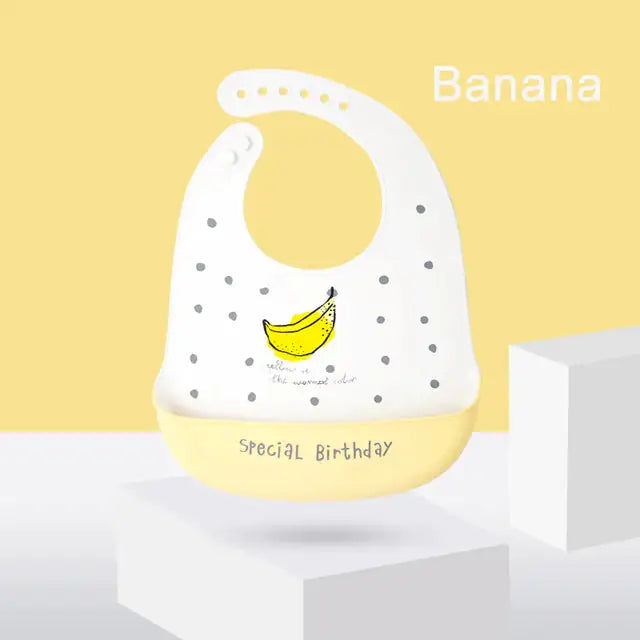 Silicone Baby Bib with Adjustable Neck Strap