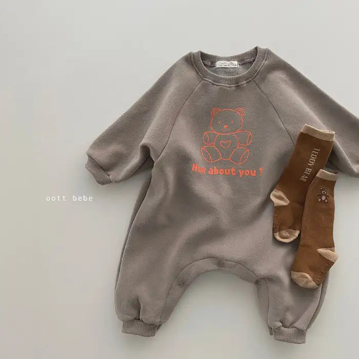 Cuddle Bear Long Sleeve Jumpsuit for All-Day Comfort