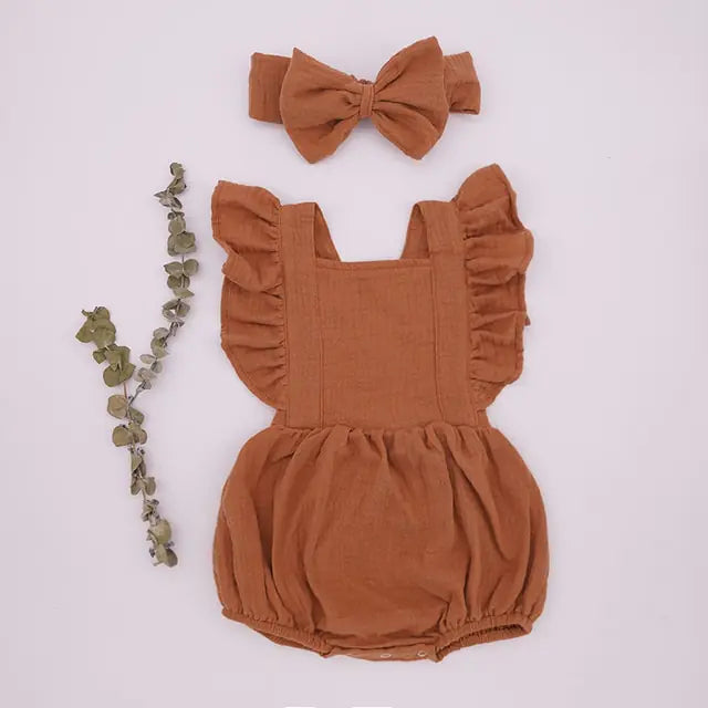 Pretty Organic Cotton Summer Playsuit for Girls