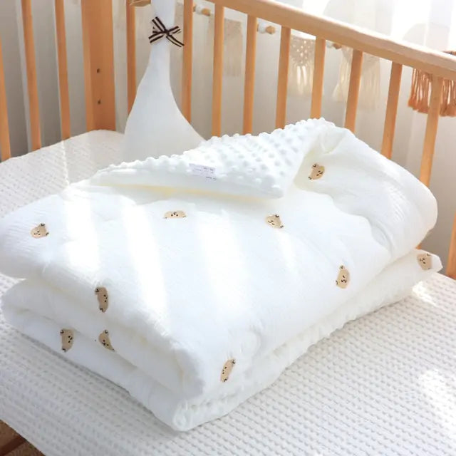 Winter Baby Duvet with Filler – Cozy Muslin Cotton & Embroidered Design