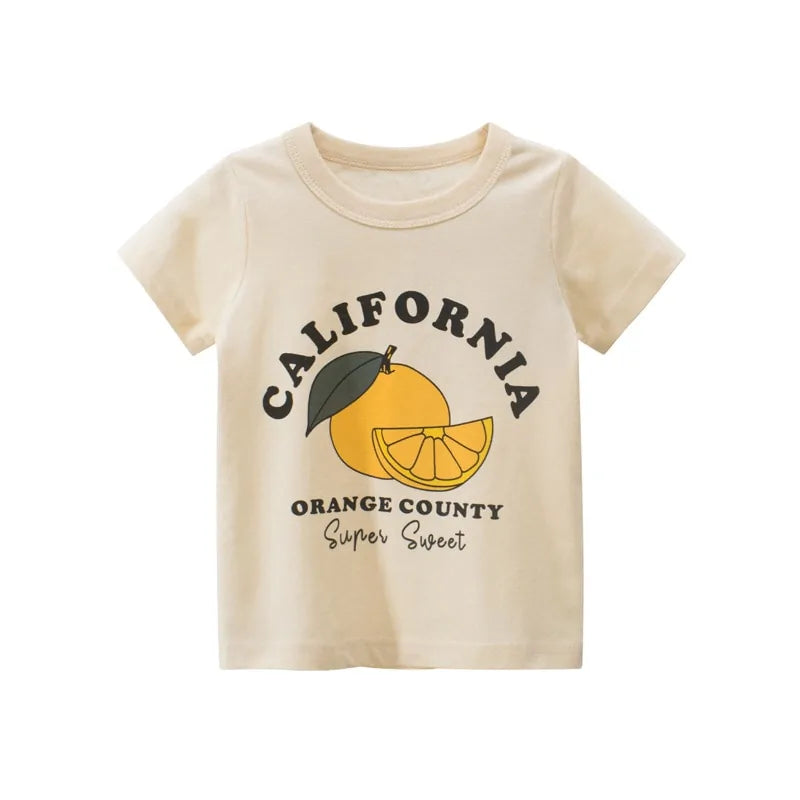 Children's Summer Cartoon Graphic Short Sleeve T-Shirt