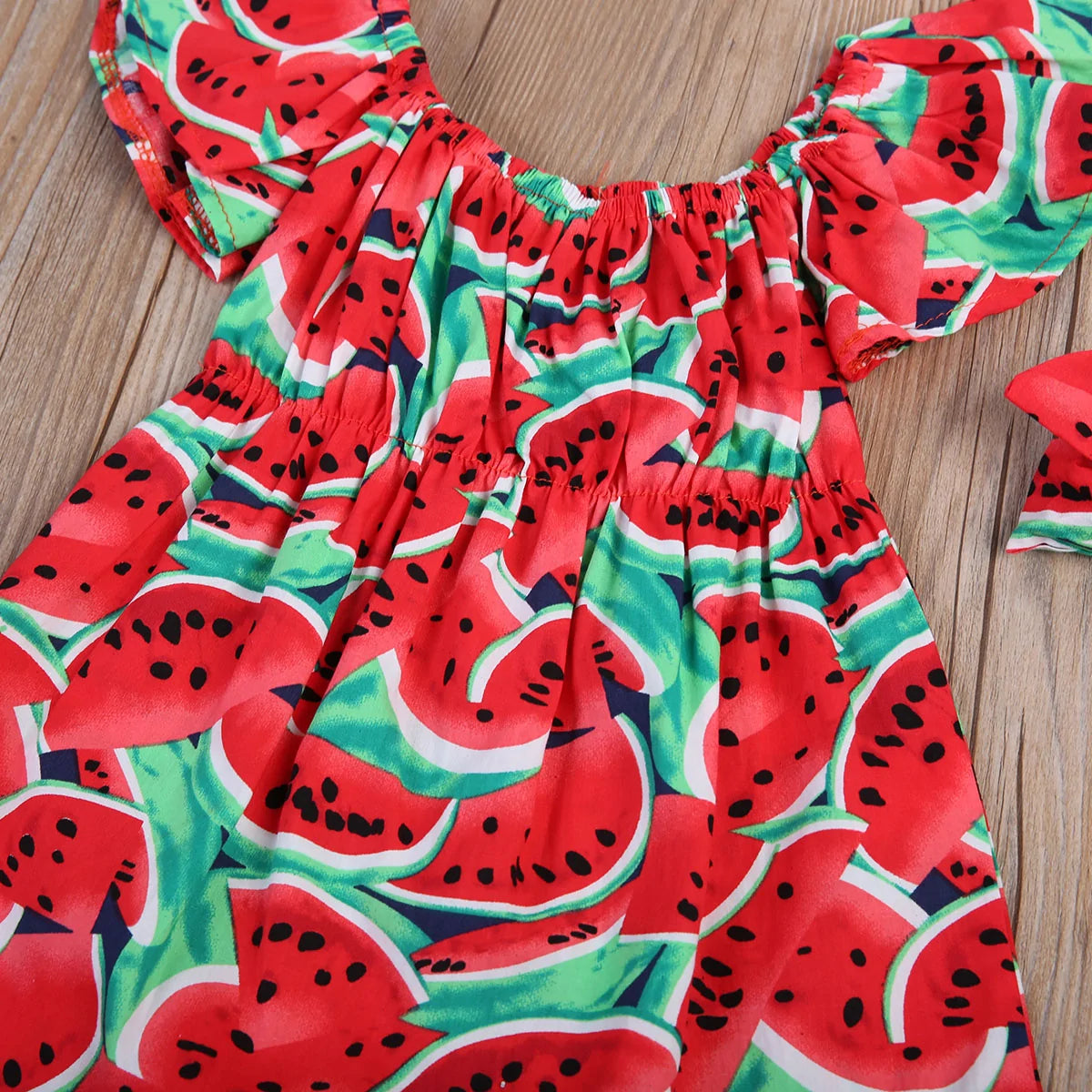 Watermelon Print Bodysuit Set with Matching Headband