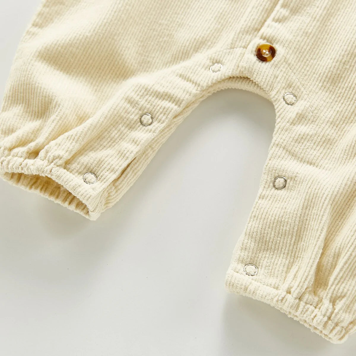 Autumn Baby Jumpsuit with Turn-Down Collar