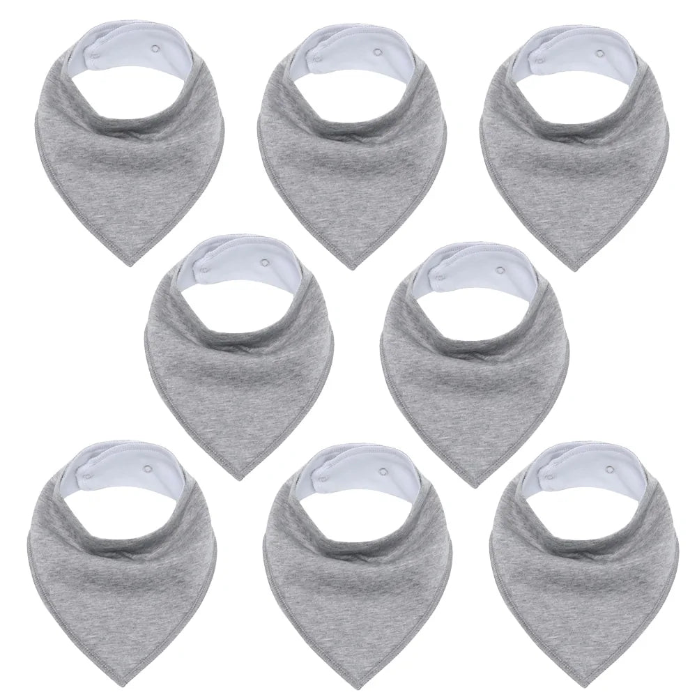 8-Piece Organic Cotton Baby Bandana Bibs - Soft, Absorbent & Stylish