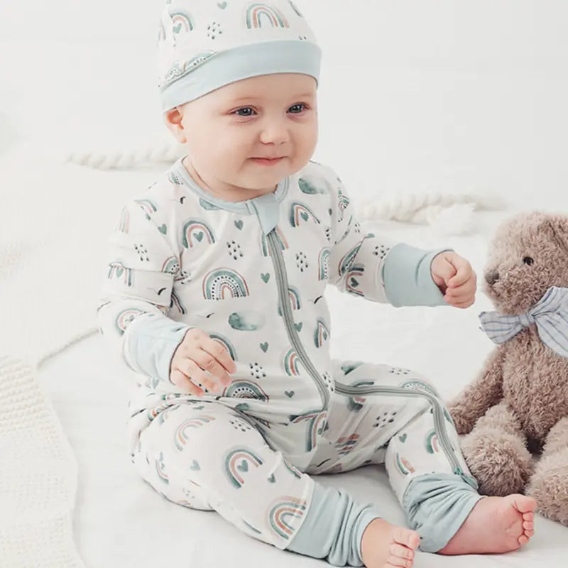 Bamboo Fiber Baby Zippered Romper – Soft, Eco-Friendly, and Comfortable for Newborns