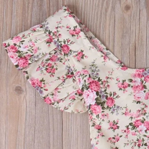 Baby Girl Floral Romper – Soft, Breathable & Easy Snap Closure