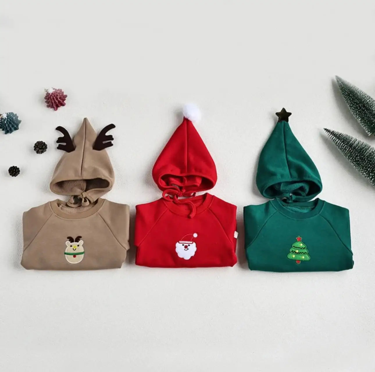 Festive Santa Clause Baby Romper and Hat
