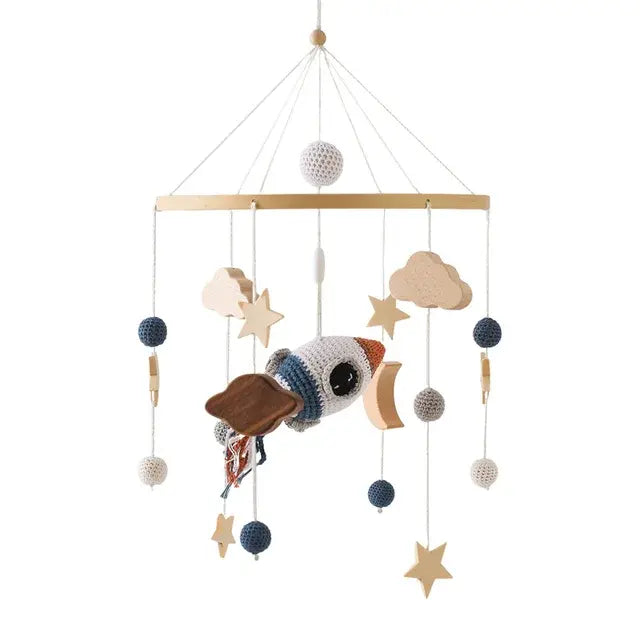 Crib Mobile Bed Bell with Calming Melodies and Rotating Characters