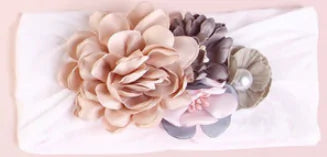 Soft Floral Bow Headband for Little Girls