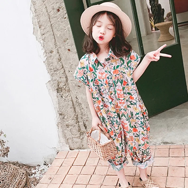 Vibrant Floral Summer Pants for Kids