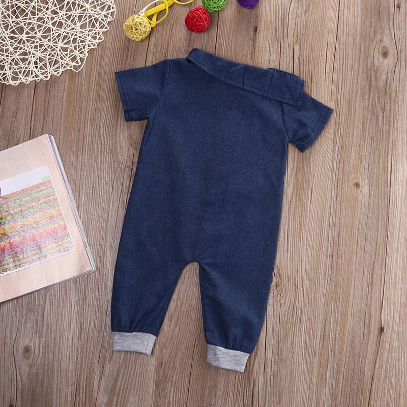 Soft Denim Romper Jumpsuit for Toddlers – Comfortable, Durable, and Stylish