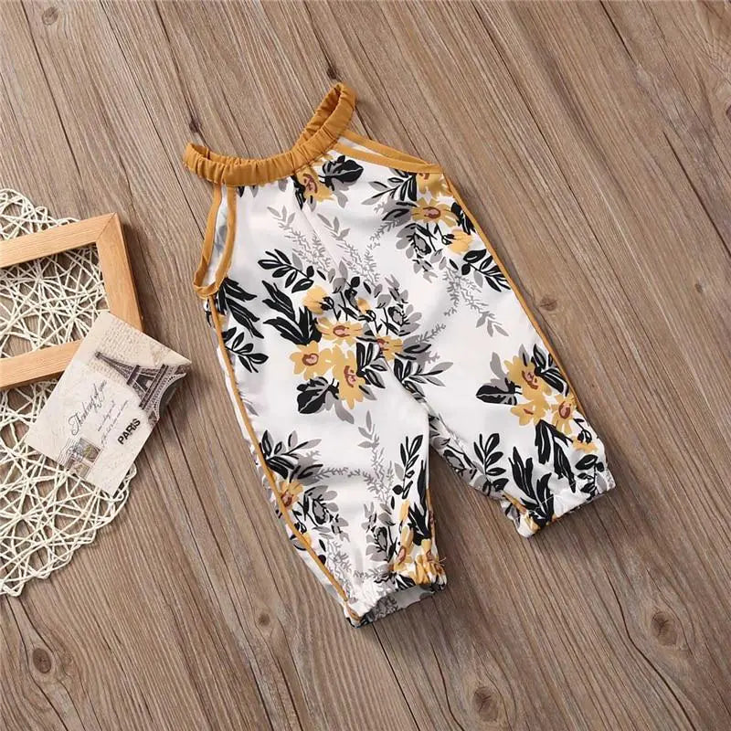 Sleeveless Yellow Floral Play Romper