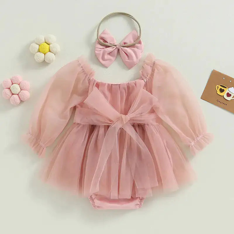 Charming Princess Party Dress with Ruffles and Bows