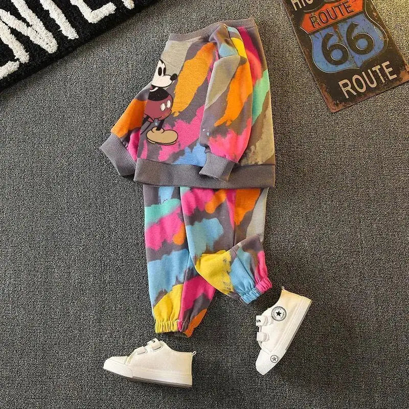 Colourful Mickey Mouse Tracksuit Set for Toddlers