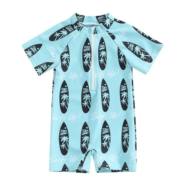 Sun-Safe Toddler Boys' Rash Guard Swimsuit