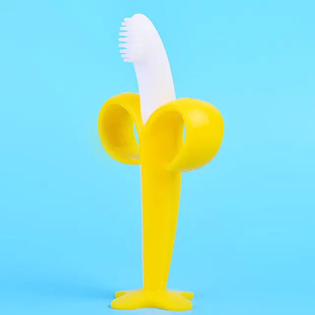 Banana Buds Silicone Baby Teether & Training Toothbrush