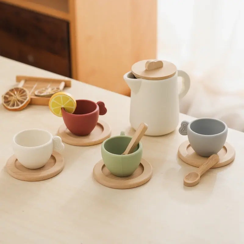 Baby Wooden Tea Set for Cognitive Development and Early Learning