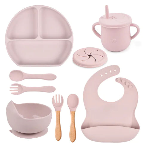 8Pcs/Set Silicone Children Tableware – Safe, Colorful, and Durable Mealtime Essentials