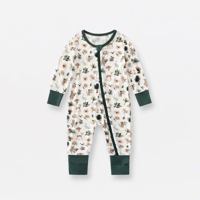 Bamboo Fiber Baby Zippered Romper – Soft, Eco-Friendly, and Comfortable for Newborns