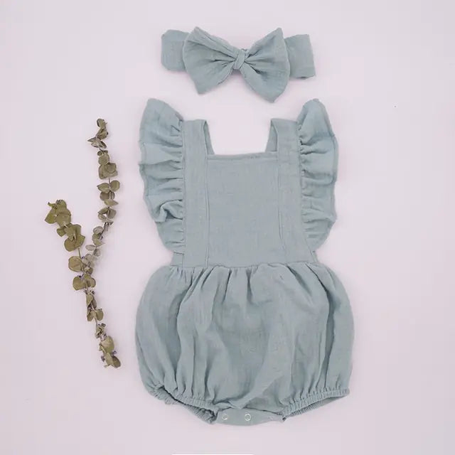 Pretty Organic Cotton Summer Playsuit for Girls
