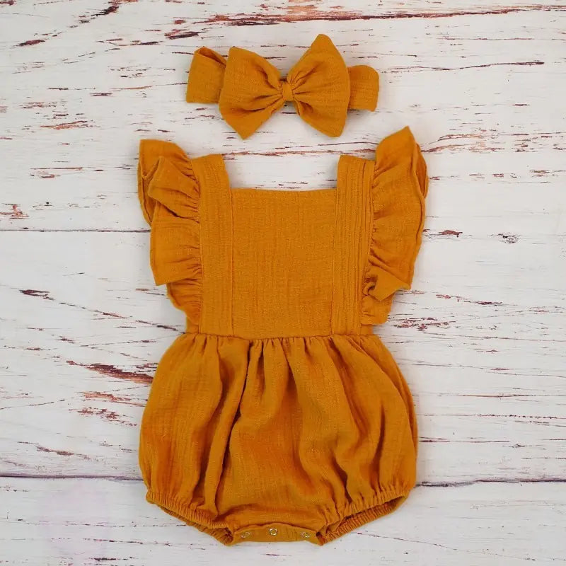 Pretty Organic Cotton Summer Playsuit for Girls