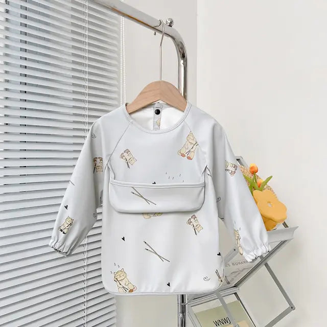 Cute Toddler Long Sleeve Waterproof Bib Apron