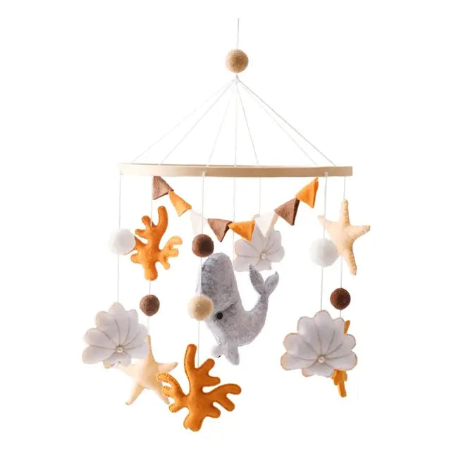 Crib Mobile Bed Bell with Calming Melodies and Rotating Characters