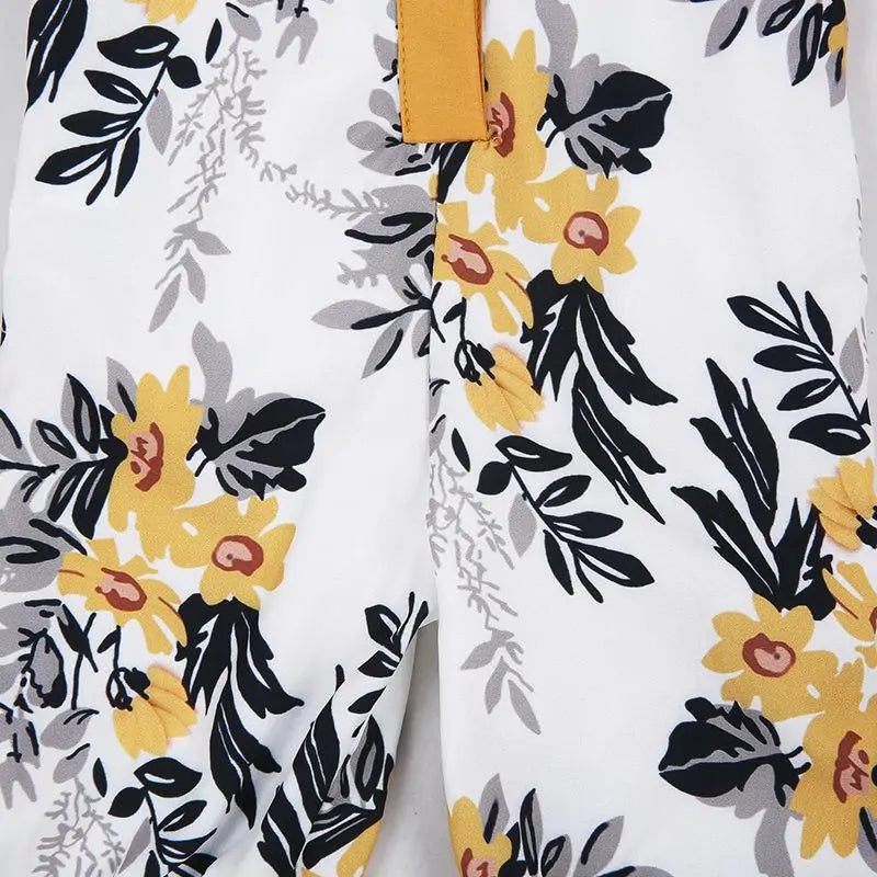 Sleeveless Yellow Floral Play Romper