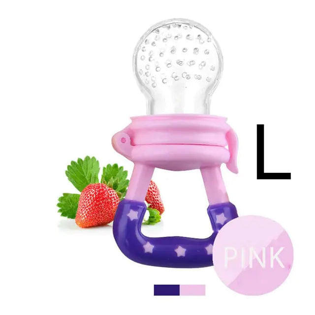Squeeze Bottle Feeder – One-Handed Feeding with Reusable Silicone Spoon and Fruit Nibbler