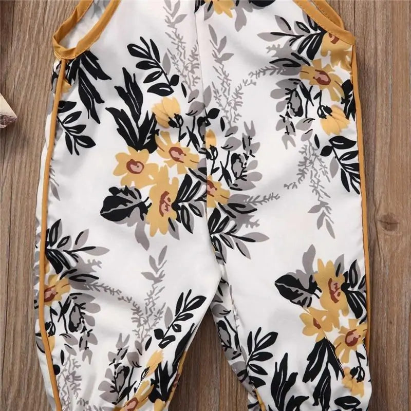 Sleeveless Yellow Floral Play Romper