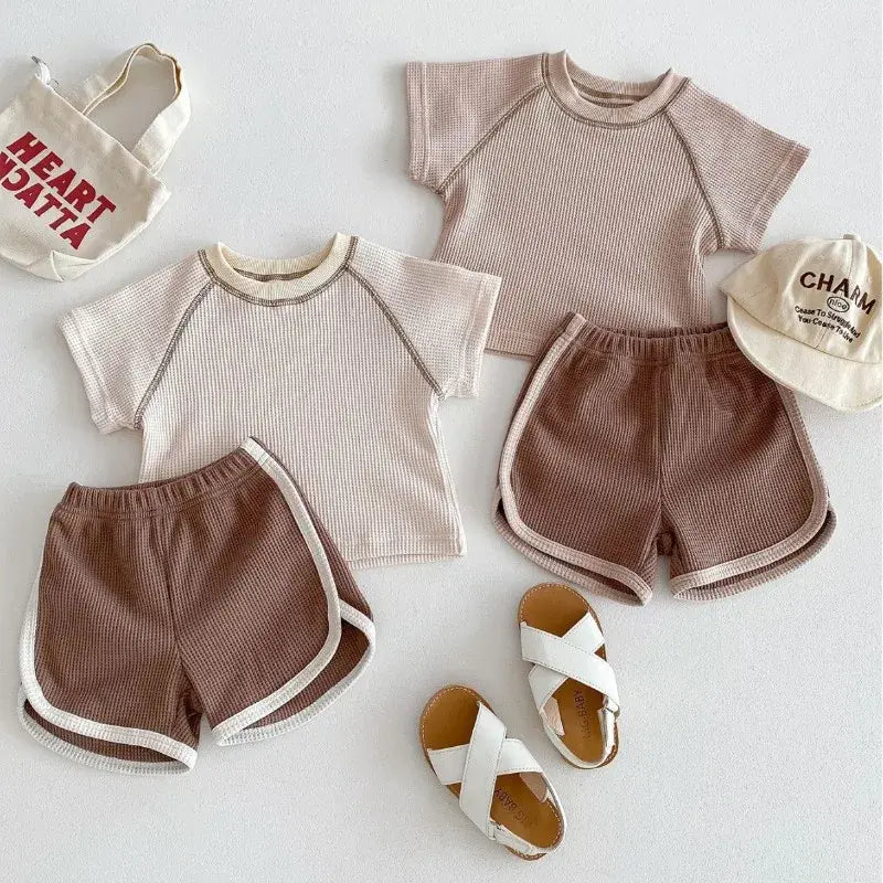 Cute Cotton Outdoor T-shirt and Short Outdoor Set for Boys