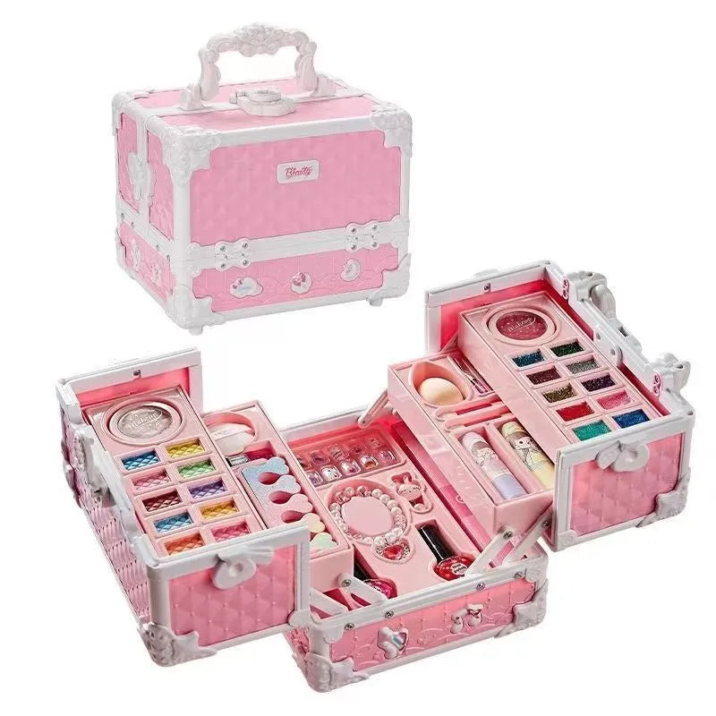 Children's Cosmetics Makeup Set Portable Box Simulation Nail Polish Play House Girl's Gift