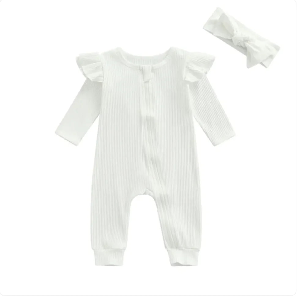 Premium Cotton Baby Romper with Matching Headband